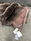 Ralph Lauren Brighton Throw Blanket 60  X 60  Long Haired Sheep Brown
