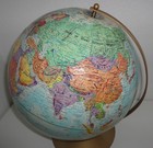 Vintage Replogle World Nation Series 12 Inch Globe Raised 1980s Metal Base ussr