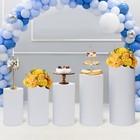 5pcs Cylinder Pedestal Art Decor Stand For Wedding Cake Display Pillars Plinths
