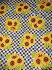 Sunflowers On Checks Medical Surgical Bouffant Scrub Hat Xs  S  M  L
