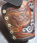 Mens Leather Wrist Cuff Hand Tooled Art Viking Medieval Renaissance Serpent