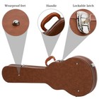 Dark Brown Lockable Hard-shell Guitar Case For Les Paul Lp Guitars  Faux Leather