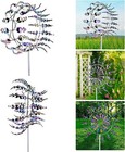 Magical Wind Powered Kinetic Windmill Metal 3d Sculpture Spinner Garden Unique