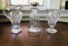  Early Signed    hawkes American Brilliant Cut Glass Cream sugar Oil Vinegar  925
