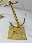 Vintage Mcm Brass Anchor Bookends Nautical Coastal Decor Pair