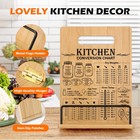 Bamboo Cookbook Stand For Kitchen Counter  Recipe Book Holder With Measuremen   