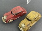 X2 Vintage Arcade Cast Iron Chrysler Airflow Sedans Toy Car Antique Originals