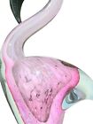 Fabrique A La Main Pink Flamingo Blown Glass Figurine Sculpture 12 5 Inches