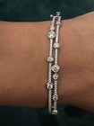 Round Lab Created Diamond Women s Bubble Bangle Bracelet 14k White Gold Plated
