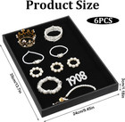 6 Pcs Black Velvet Stackable Jewelry Tray Showcase Display  Jewelry Organizer Tr