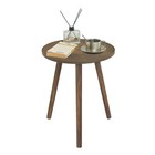 Round Side Table  Small End Table For Living Room  Modern Wood Accent Table