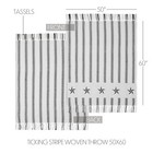 New Primitive Farmhouse Black Star Grainsack Stripe Throw Woven Afghan Blanket
