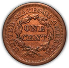 1851 Braided Hair Large Cent Almost Uncirculated Au Coin  Cleaning  21245