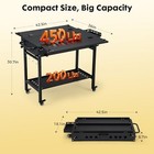 Portable Outdoor Grill Table With Wheels  Heavy-duty Steel Prep Table  Folding 