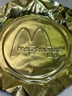 Vintage Mcdonald s Disposable Gold Colored Aluminum Metal Ashtray 4    Wide