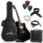 Thinline Cutaway Acoustic Electric Guitar Package With Eq   10 Watt Amp