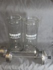 Vintage Barbicide Glass Disinfectant   Germicide Barber Beauty Shop Comb Jars