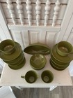 Vintage Mid-century Modern Melamine Avocado Green Hard Plastic Serving Dishes