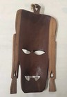 Vintage Tribal Hand Carved Wood War Mask African Style Tiki Bar Wall Decor