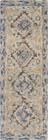 Aspen Collection Runner Rug 2 3  X 15  Blue Beige Handmade Boho Wool