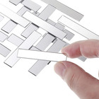 150pcs Real Glass Silver Mirrors Mosaic Tiles 2 5  X 2  Mini Mosaic Mirror For D