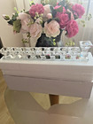 Hanukkah New Luxurious Crystal Clear Stem  Art Judaica Menorah In Box