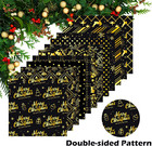 12  Christmas Pattern Paper   Sticker Kit Black Gold Scrapbook Premium Specialty