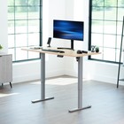 Vivo Electric 60    X 30    Stand Up Desk Workstation  Light Wood Top  Gray Frame