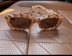 Chlo   Women   s Square Tortoise Shell Sunglasses Brown Tinted Plastic Lenses