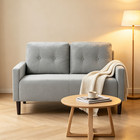 50 7  Loveseat Sofa Couches Mid Century Modern 2 Seater Comfy Linen Fabric Sofa