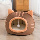 Pet Cat Dog Warm Winter House Cave Bed Soft Sleeping Cushion Fluffy Large Kennel