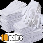 10 Pairs Xl  White Cotton Inspection Gloves     Soft Jewelry Coin Work Gloves