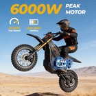 6000w Peak Electric Dirt Bike 60v 30ah Off-road E Motorcycle 60miles For Adult