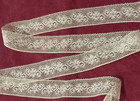 Antique  vintage French Valenciennes Bobbin Lace Insertion 1  W Sold By Yard