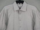 Calvin Klein Mens Slim Fit Long Sleeve Button-down Dress Shirt Gray Size 16 5 34