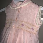 Vintage Toddler Girls Dress  Smoked Nylon  Sheer  Pink Made In Spain