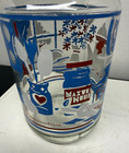 Vtg 1977 Maxwell House Coffee Glass Storage Jar Red Lid Mcm Kitchen Graphics