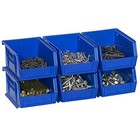  30210 Akrobins Plastic Hanging Stackable Storage Organizer Bin  5-inch X Blue