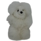White Alpaca Fur Stuffed Animal Plush Teddy Bear Soft Toy 12    - Clean