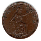 1932 Georgivs V Dei Gra  Britt  Omn  Rex Fid  Def  Ind  Imp  One Farthing Coin