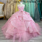 Shiny Beading Quinceanera Dresses For Women Sweetheart Layered Lace Up Prom Gown