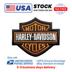 Harley-davidson Bar   Shield Black Orange Logo 4  Embroidered Patch Iron-on