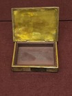 Vintage Abalone Shell Brass And Rosewood Box Inside 3 1 2  X  2 1 2  X 3 4 