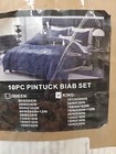 10 Piece Pintuck Bed In A Bag Set King Navy 