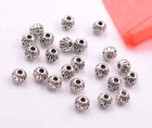 100pcs Antique Silver Round Spacer Beads Jewelry Findings 6mm K3024