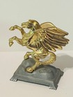 Pegasus Figurine Carver Tripp Gold Brass Pewter Bookend Vtg Signed Unicorn Horse