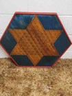 Chinese Checkers Game Board Handmade Folk Art Wood Vintage 6 Sided 23  Primitive