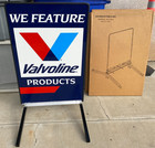 Vintage Valvoline Motor Oil Gas Station 2 Sided 24 x41  Metal Sidewalk Curb Sign