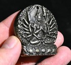 1 5  old Xizang Iron 18 Hands Maha Cundi Mother Buddha Brand Amulet Pendant