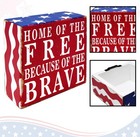 Patriotic Wooden Sign Home Of The Free Because Of The Brave     Rustic Farmhouse